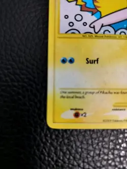 2009 Pokemon Rising Rivals Surfing Pikachu 114/111 Secret Rare Holo SWIRL NM - Image 4
