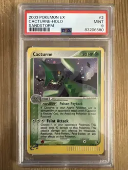 Cacturne - 2/100 - Pokemon Ex Sandstorm Holo Card PSA 9 - Image 1