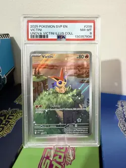 Pokemon TCG Victini Full Art Holo Black Star Promo Card 208 PSA 8 - Image 1