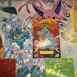 5 Cracked Ice Holos Feraligatar & Totodile Cards Multiple database Sets Non TCG - Image 3