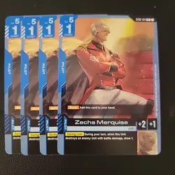 Gundam Card Game Zechs Merquise ST02-011 C Wings Of Advance Playset Of 4 NM - Image 1