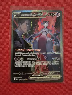 Pokemon TCG Destined Rivals Team Rockets Mewtwo EX SIR Card 231/182 - Image 1