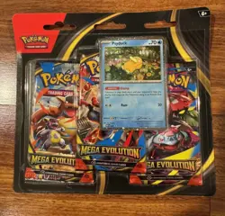Pokemon TCG Mega Evolution 3-Pack Blister Card Psyduck Foil Promo NEW/Sealed - Image 1
