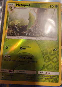 Reverse Holo Foil Metapod # 2/147 Burning Shadows Set Pokemon Cards NM/MINT - Image 1