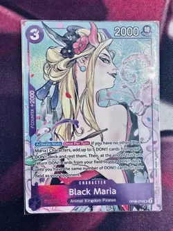 Black Maria One Piece OP08-074 Secret Rare Holo Card Sealed Package - Image 1