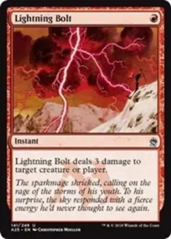 1x Lightning Bolt - Foil NM-Mint, English Masters 25 MTG Magic - Image 1