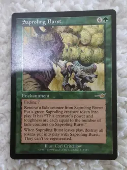 2000 Magic The Gathering Nemesis Saproling Burst #113 Light Play - Image 1