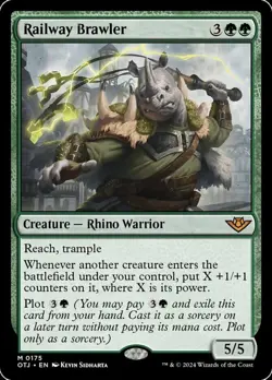 x1 Railway Brawler M MTG Outlaws of Thunder Junction M/NM, English - Image 1