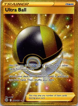 Ultra Ball 186/172 Gold Secret Rare Near Mint Holo Pokemon - Image 1