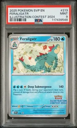 2025 POKEMON SVP EN Illustration Contest Promo #213 FERALIGATR PSA 9 - Image 1
