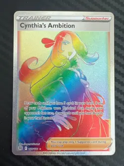 Pokemon TCG Cynthia's Ambition Rainbow Secret Rare Brilliant Stars 178/172 NM - Image 1