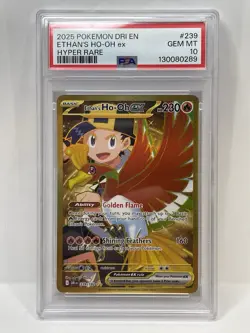 Ethan's Ho-Oh ex Hyper Rare Pokemon TCG Destined Rivals 239/182 PSA 10 GEM MINT - Image 1