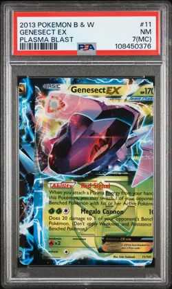 PSA 7(MC) 2014 Pokemon B & W Genesect EX Plasma Blast #11 NM Miscut TOTAL POP 1 - Image 1