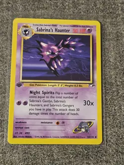Pokemon Gym Heros 1st Edition Sabrina's Haunter 58/132 - Image 1