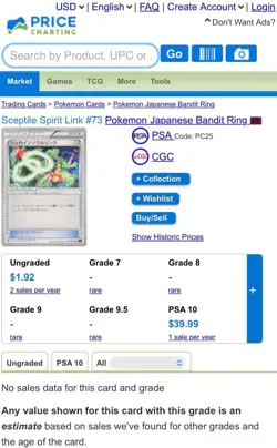 PSA 10 Sceptile Spirit Link 073 Pokemon XY Bandit Ring Japanese 2015 1st ED - Image 3