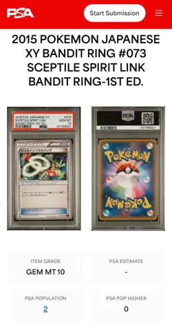 PSA 10 Sceptile Spirit Link 073 Pokemon XY Bandit Ring Japanese 2015 1st ED - Image 4