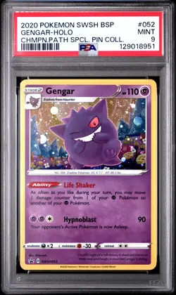 2020 POKEMON SWSH BLACK STAR PROMO #052 GENGAR-HOLO PSA 9 - Image 1