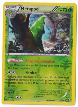 Pokemon XY Flashfire Reverse Holo #2 Metapod - Image 1