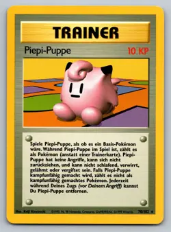 Pokemon Karte TCG Piepi-Puppe 70/102 Basis Set No Holo Vintage Rare GERMAN - Image 1