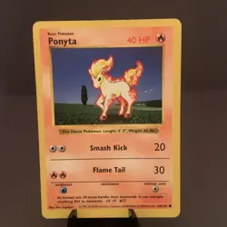 Pokemon TCG: Ponyta Base Set 60/102 Regular Shadowless Common LP - Image 1
