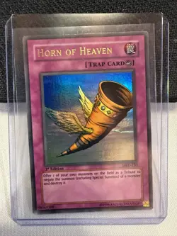 YUGIOH Horn of Heaven LCYW-EN090 1st edition Secret Rare Holo Heavily Played - Image 1