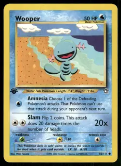Pokemon Tcg Wooper [1st Edition] #82 Pokemon Neo Genesis NM - Image 1