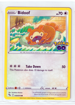 Bidoof 059/078 Pokemon Go ENGLISH Common 2022 Near Mint - Image 1