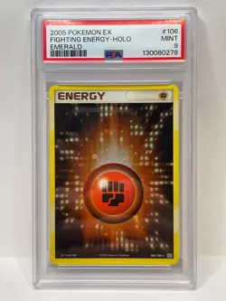 Fighting Energy Holo Pokemon TCG EX Emerald 106/106 PSA 9 MINT - Image 1
