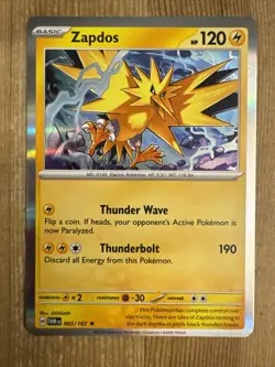 Zapdos 065/167 Holo Rare Scarlet & Violet: Twilight Masquerade Pokemon TCG - Image 1