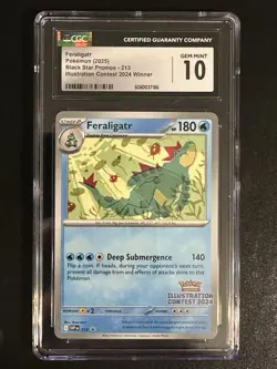 Feraligatr 213 Black Star Promo Pokemon TCG Illustration Contest 2024 CGC 10 - Image 1
