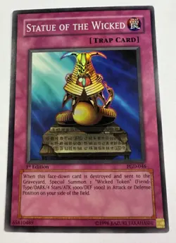 Yu-Gi-Oh! STATUE OF THE WICKED - PGD-046 - SUPER RARE 1st Edition - NM - Image 1