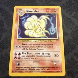 Pokemon TCG Ninetales Base Set Holo Unlimited Rare Card 12/102 - Image 1
