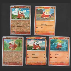 Fuecoco Pokemon Card Collection Set of 5 English Cards Fire Type Holo Reverse - Image 1