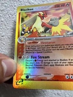 Blaziken Ruby and Sapphire Reverse Holo Card 3/109 NM Condition - Image 2