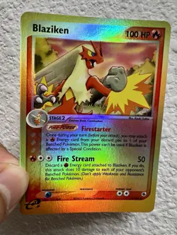 Blaziken Ruby and Sapphire Reverse Holo Card 3/109 NM Condition - Image 3