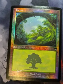 Forest (Retro) - MTG - CMM - 451 - Foil (WARPED) - Image 1