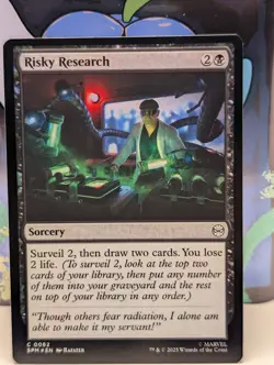 FOIL MTG Magic the Gathering Risky Research (62/314) Marvel's Spider-Man - NM - Image 1