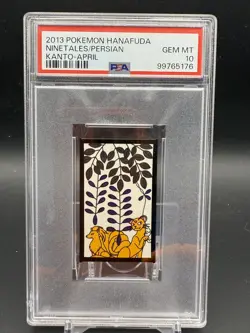 2013 POKEMON HANAFUDA KANTO APRIL NINETALES/PERSIAN PSA 10 - Image 1