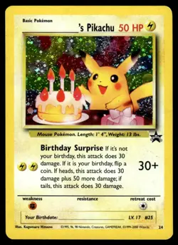 2000 Pokemon Black Star Promos 24 ______'s Pikachu Light Play - Image 1