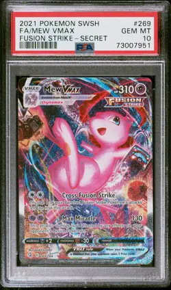 2021 Pokemon Fusion Strike #269 Mew Vmax Fusion Strike Secret PSA 10 - Image 1