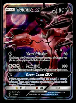 Pokemon Yveltal GX SM - Forbidden Light Ultra Rare #79/131 ESE - Image 1