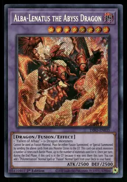 Yugioh! Alba-Lenatus the Abyss Dragon DIFO-EN035 Secret Rare 1st Ed LP - Image 1