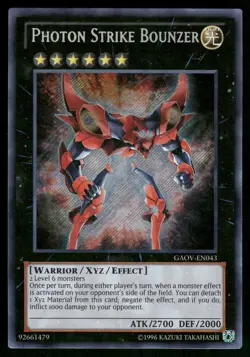 Yugioh! Photon Strike Bounzer GAOV-EN043 Secret Rare MP - Image 1