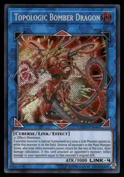 Yugioh! Topologic Bomber Dragon COTD-EN046 Secret Rare - Image 1