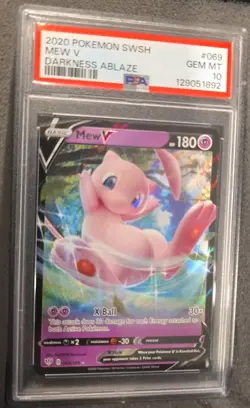 POKEMON CARD MEW V ULTRA RARE 69 DARKNESS ABLAZE #69 GRADED PSA 10 GEM MINT - Image 2