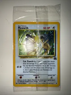 #10 Meowth 2000 Game Boy Black Star Promo Holo Pokemon Card - SEALED - Image 1