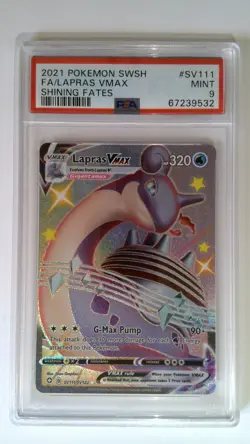 Pokemon Card Lapras Vmax SV111/SV122 Ultra Rare Shining Fates PSA 9 - Image 3
