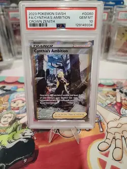 Cynthia's Ambition GG60/GG70 Crown Zenith Full Art Pokemon Card PSA 10 Gem Mint - Image 2