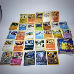 Lot of 29 Pokemon Cards & Mini Binder Kindra EX Wishiwashi GX Plus 27 others - Image 1