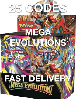 25 Mega Evolution Code Cards Pokemon TCG Live Online Unused Delivery Via Message - Image 1